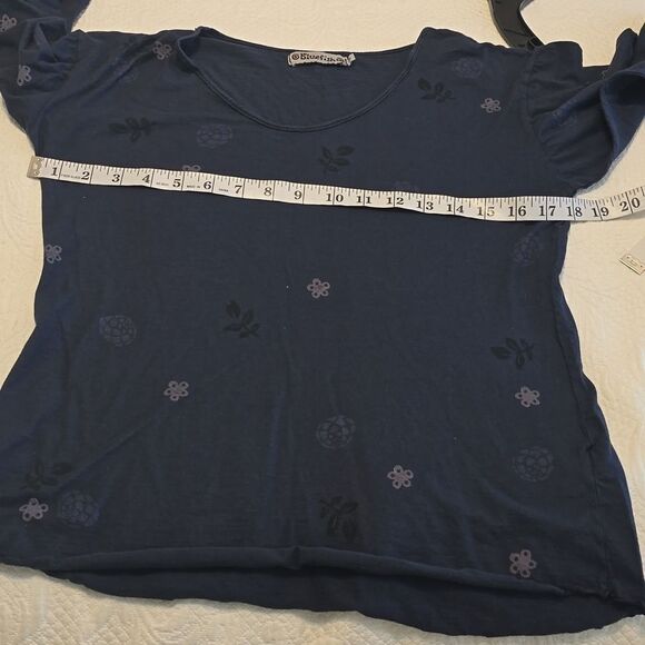 BLUE FISH  HAND PRINTED BLOUSE SIZE 0 - Picture 5 of 9